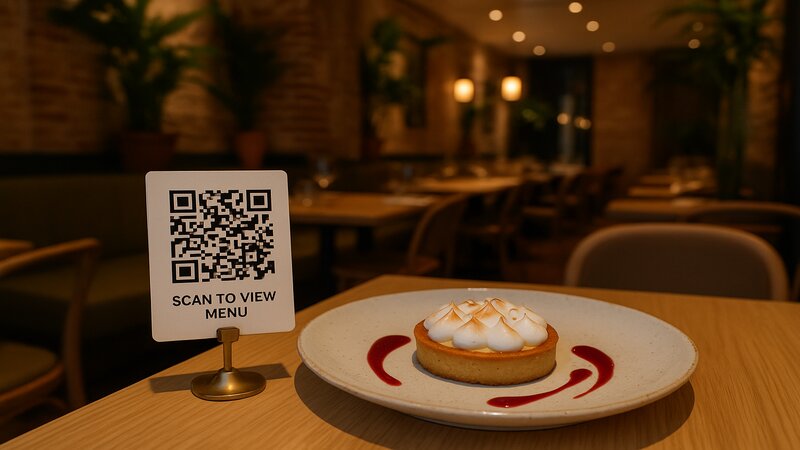 QR code pour collecter des avis Google sur une table de restaurant